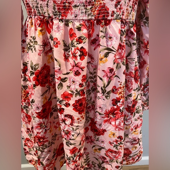 Floral Pink Smocked Dress - Picture 7 of 14